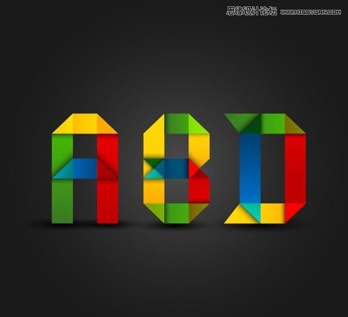 Illustrator制作绚丽的折纸艺术字教程  第1张