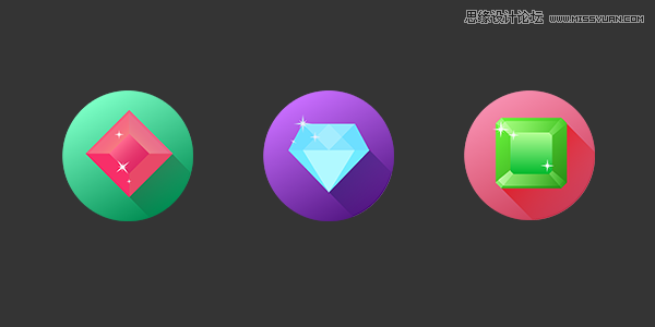 Illustrator制作精致闪亮的长投影宝石特效 第1张 Illustrator制作精致闪亮的长投影宝石特效 第1张