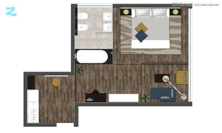 3dmax制作个性卧室效果图教程 第4张 3dmax制作个性卧室效果图教程 第4张