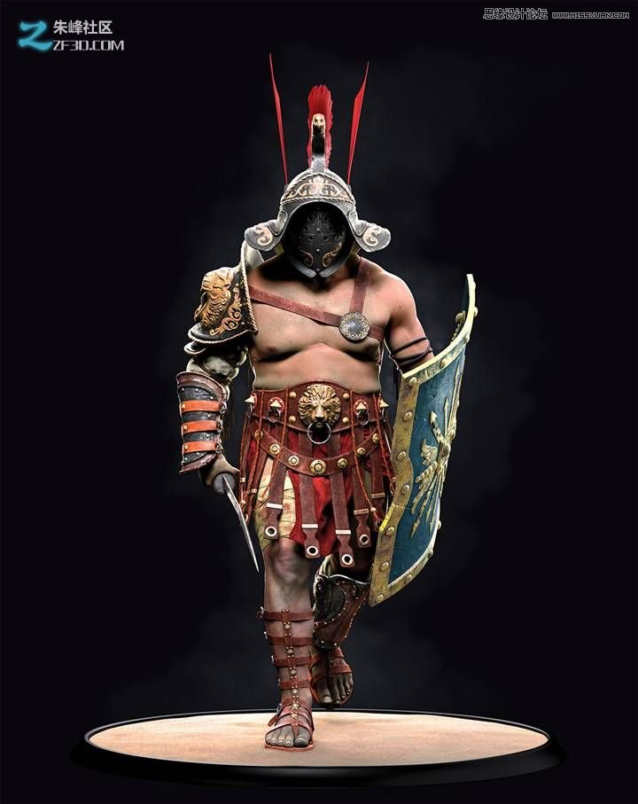 3ds max制作立体效果的角斗士之王