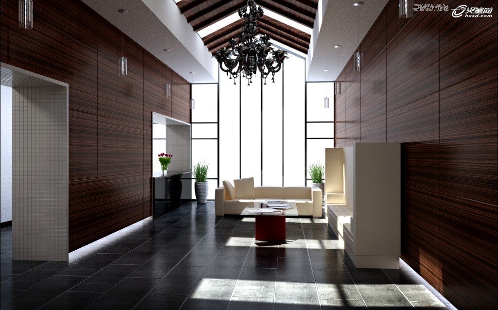 3ds Max制作接待厅阳光表现效果图