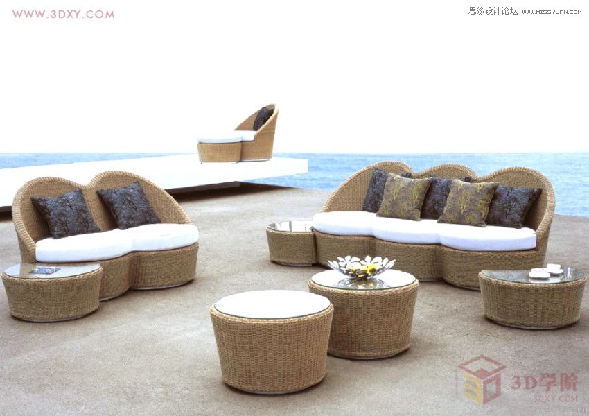 3DMAX制作逼真的藤编家具模型教程