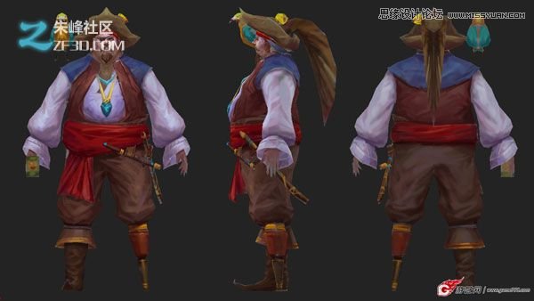 3d制作网游中胖胖的海盗效果图  第7张