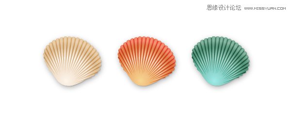Illustrator绘制时尚彩色的逼真贝壳