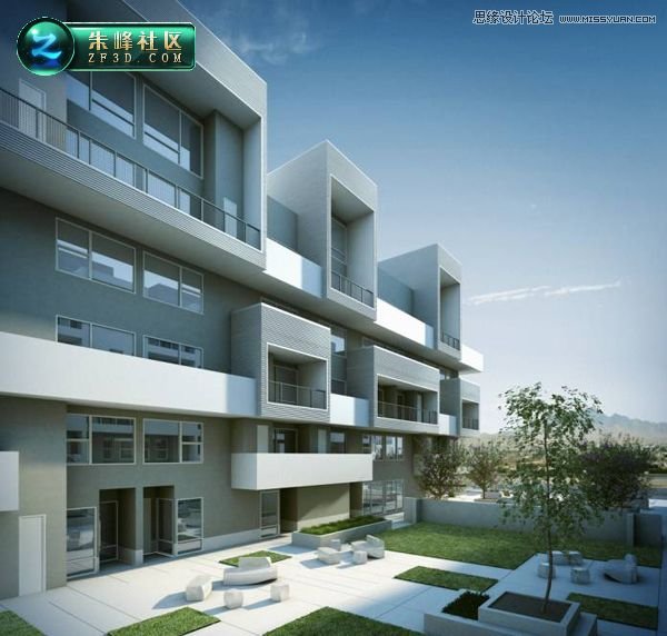 3DSMAX制作大气的小区室外效果图 第1张 3DSMAX制作大气的小区室外效果图 第1张