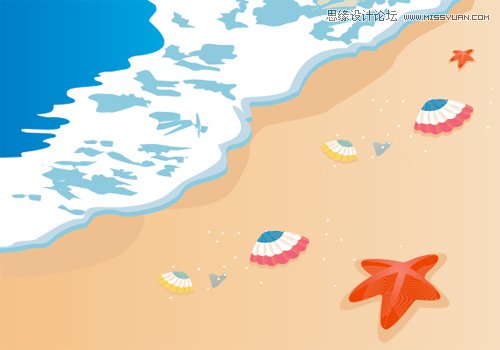 CorelDraw绘制时尚的夏天海边风景教程