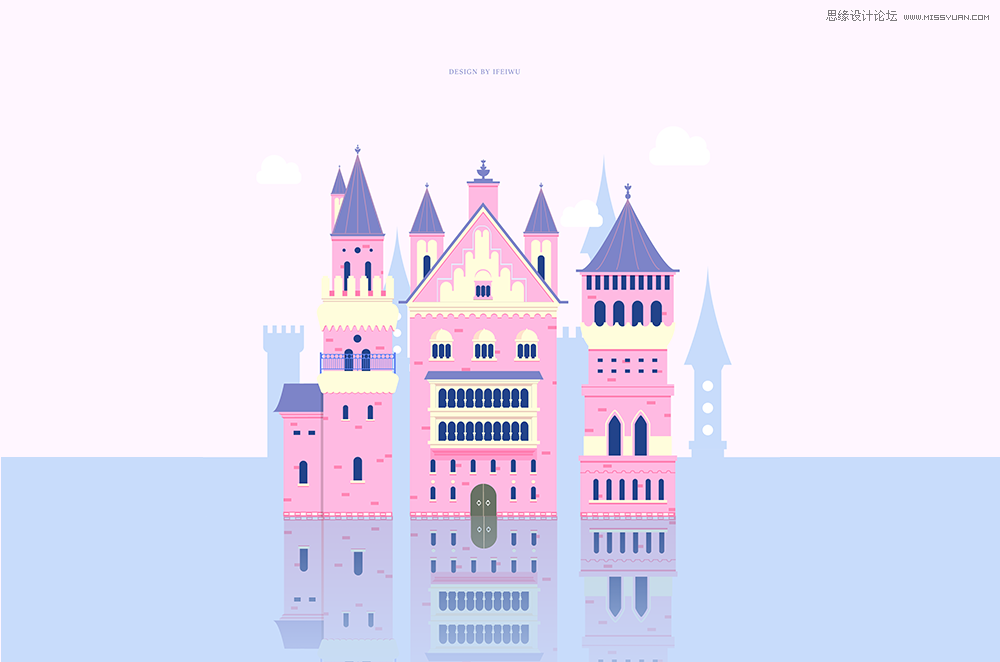Illustrator绘制梦幻卡通风格的城堡