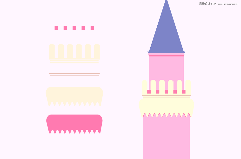 Illustrator绘制梦幻卡通风格的城堡  第8张