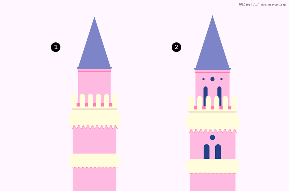 Illustrator绘制梦幻卡通风格的城堡  第12张