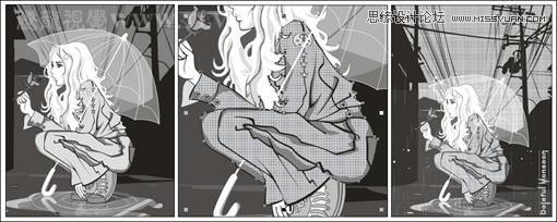 CorelDRAW方形网点纸制作实例之雨中的玫瑰  第2张