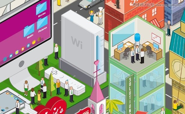 Illustrator使用3D工具和参考线来创建立体的图标