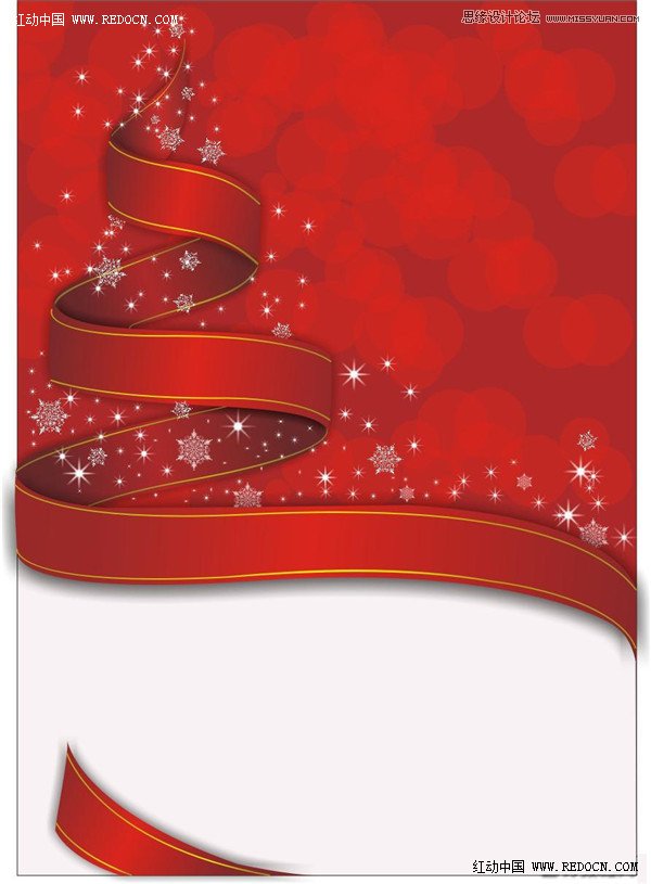 Coreldraw制作漂亮的圣诞节红色丝带