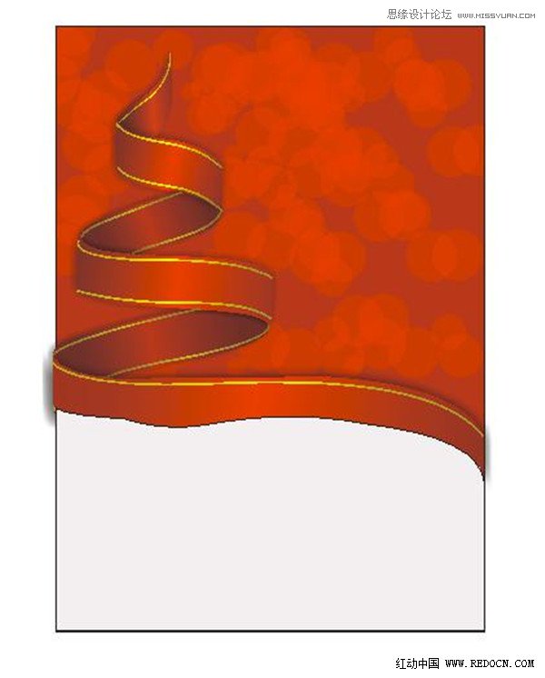 Coreldraw制作漂亮的圣诞节红色丝带  第9张