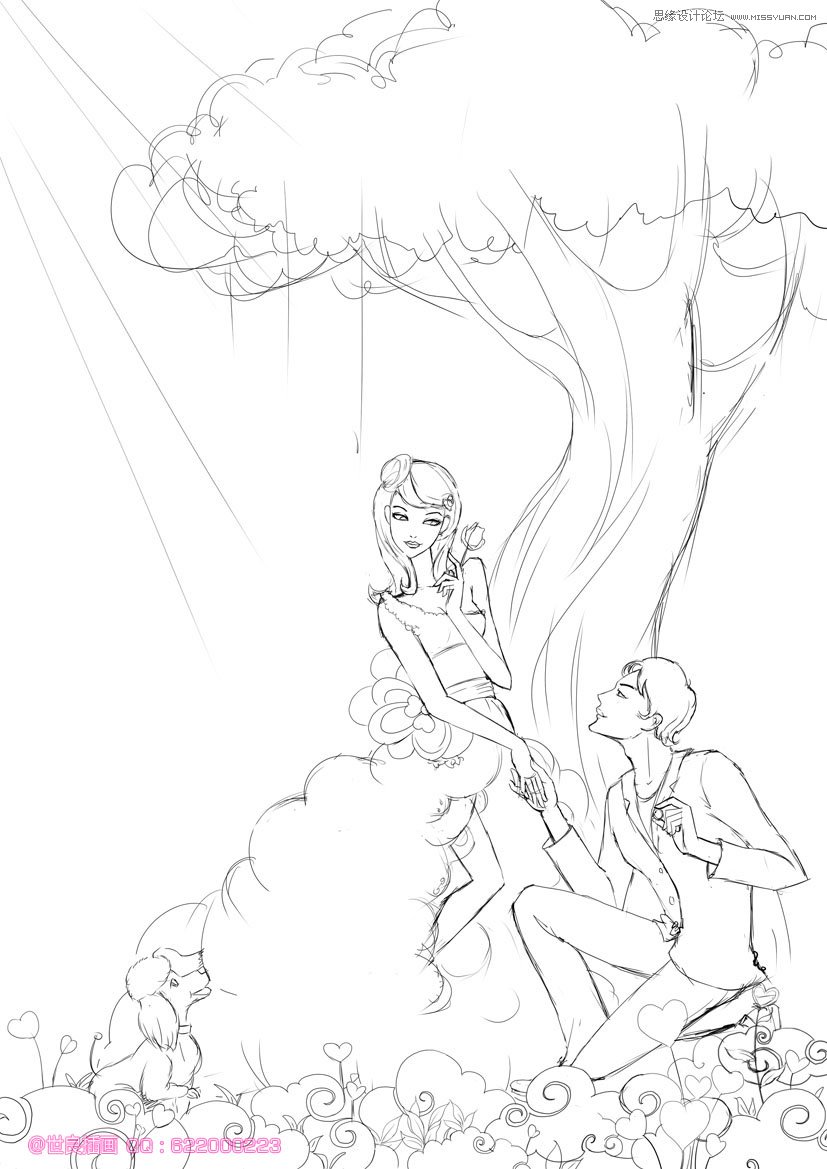 Illustrator绘制浪漫时尚的情人节插画场景  第2张