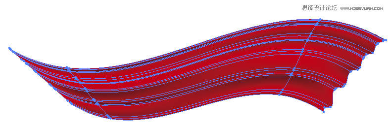Illustrator绘制逼真质感的红绸缎教程  第7张