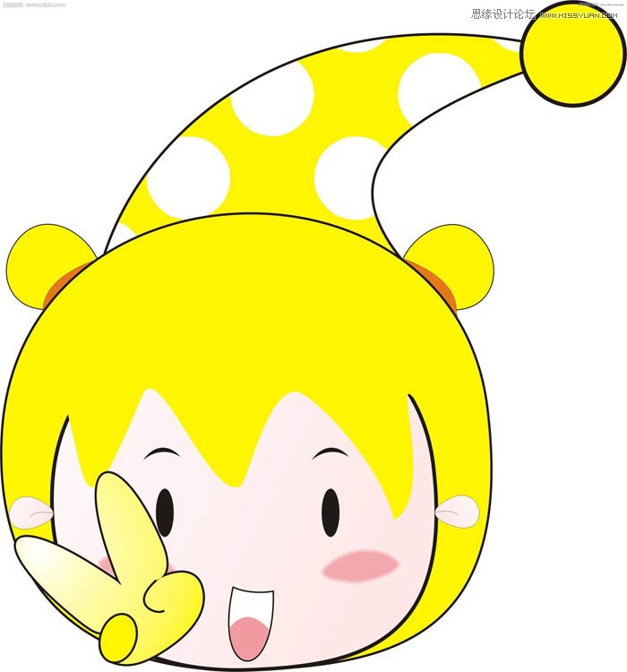 CorelDRAW基础教程：简单绘制可爱的娃娃  第4张