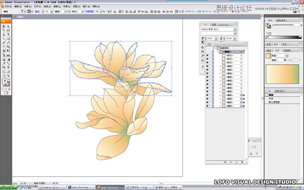 Illustrator绘制矢量风格的中国花鸟画 第6张 Illustrator绘制矢量风格的中国花鸟画 第6张