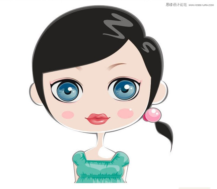 CorelDRAW快速绘制卡通女孩头像教程