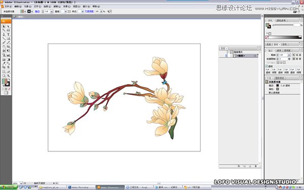 Illustrator绘制矢量风格的中国花鸟画 第9张 Illustrator绘制矢量风格的中国花鸟画 第9张