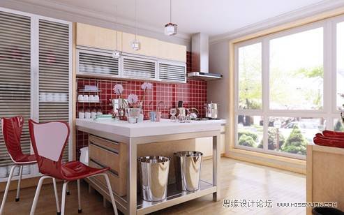 3DMAX教程：V-Ray制作阳光温馨厨房教程  第2张