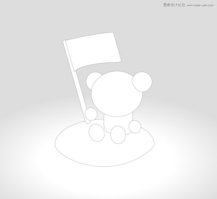 Illustrator绘制卡通立体效果的小熊图标 第2张 Illustrator绘制卡通立体效果的小熊图标 第2张