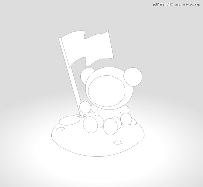 Illustrator绘制卡通立体效果的小熊图标 第3张 Illustrator绘制卡通立体效果的小熊图标 第3张