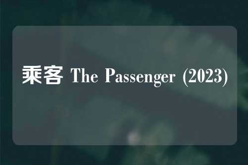 乘客 The Passenger (2023)  第1张