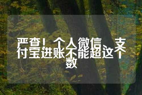 严查！个人微信、支付宝进账不能超这个数  第1张