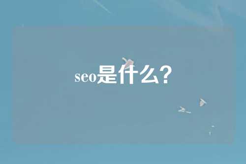 seo是什么？  第1张