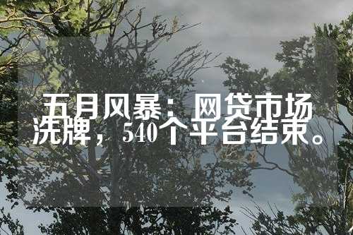 五月风暴：网贷市场洗牌，540个平台结束。  第1张