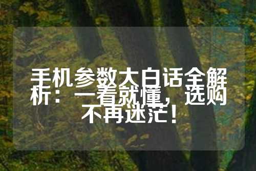 手机参数大白话全解析：一看就懂，选购不再迷茫！  第1张