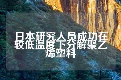 日本研究人员成功在较低温度下分解聚乙烯塑料  第1张