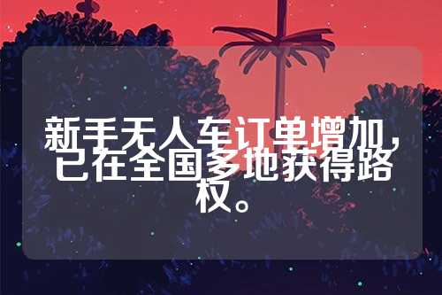 新手无人车订单增加，已在全国多地获得路权。  第1张