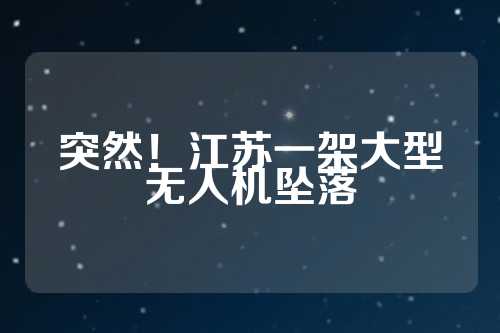 突然！江苏一架大型无人机坠落  第1张